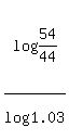 log%2854%2F44%29%2Flog%281.03%29%29+=+t