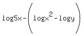 log%285x%29-%28log%28x%5E2%29-logy%29