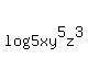 log%285xy%5E5z%5E3%29