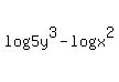 log%285y%5E3%29-log%28x%5E2%29