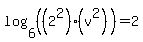 log%286%2C%28%282%5E2%29%28v%5E2%29%29%29=2
