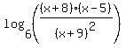 log%286%2C%28%28x%2B8%29%2A%28x-5%29%2F%28x%2B9%29%5E2%29%29