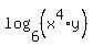 log%286%2C%28x%5E4%2Ay%29%29