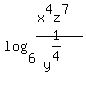 log%286%2C%28x%5E4z%5E7%29%2Fy%5E%281%2F4%29%29