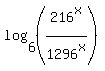 log%286%2C+%28216%5Ex%2F1296%5Ex%29%29