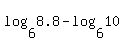 log%286%2C8.8%29-log%286%2C10%29