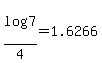 log%287%29%2F4=1.6266...