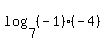 log%287%2C%28-1%29%28-4%29%29