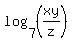 log%287%2C%28xy%2Fz%29%29