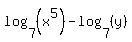 log%287%2C+%28x%5E5%29%29-log%287%2C+%28y%29%29