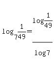 log%287%2C1%2F49%29+=+log%281%2F49%29%2Flog%287%29