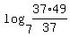 log%287%2C37%2A49%2F37%29