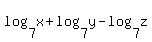 log%287%2Cx%29%2Blog%287%2Cy%29-log%287%2Cz%29