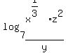 log%287%2Cx%5E%281%2F3%29z%5E2%2Fy%29