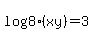 log%288%28xy%29%29=3