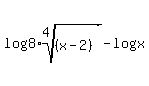 log%288%2Aroot%284%2C%28x-2%29%29%29+-+log%28x%29