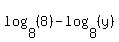 log%288%2C%288%29%29-log%288%2C%28y%29%29