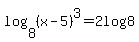 log%288%2C%28x-5%29%5E3%29=2log%288%29