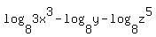 log%288%2C3x%5E3%29-log%288%2Cy%29-log%288%2Cz%5E5%29