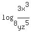 log%288%2C3x%5E3%2Fyz%5E5%29