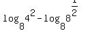 log%288%2C4%5E2%29+-+log%288%2C8%5E%281%2F2%29%29