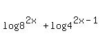 log%288%5E%282x%29%29+%2B+log%284%5E%282x-1%29%29