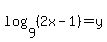 log%289%2C%282x-1%29%29=y