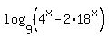 log%289%2C%284%5Ex-2%2A18%5Ex%29%29