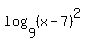 log%289%2C%28x-7%29%5E2%29