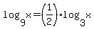 log%289%2C+x%29+=+%281%2F2%29log%283%2C+x%29