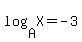 log%28A%2C+X+%29=-3