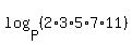 log%28P%2C%282%2A3%2A5%2A7%2A11%29%29