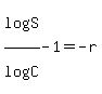 log%28S%29%2Flog%28C%29-1=-r