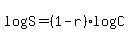 log%28S%29=%281-r%29log%28C%29
