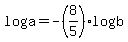 log%28a%29=-%288%2F5%29log%28b%29