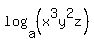 log%28a%2C%28x%5E3y%5E2z%29%29