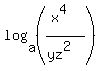 log%28a%2C+%28%28x%5E4%29%2F%28yz%5E2%29%29%29