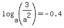 log%28a%2C+%283%2Fa%5E2%29%29+=+-0.4
