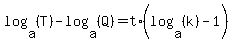 log%28a%2C+%28T%29%29+-+log%28a%2C+%28Q%29%29+=+t%2A%28log%28a%2C+%28k%29%29+-+1%29