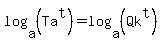 log%28a%2C+%28Ta%5Et%29%29+=+log%28a%2C+%28Qk%5Et%29%29