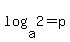 log%28a%2C2%29=p