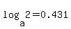 log%28a%2C2%29+=+0.431