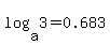 log%28a%2C3%29+=+0.683