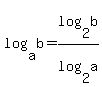 log%28a%2Cb%29+=+log%282%2Cb%29%2Flog%282%2Ca%29