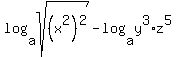 log%28a%2Csqrt%28%28x%5E2%29%5E2%29%29-log%28a%2Cy%5E3%2Az%5E5%29%29