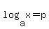 log%28a%2Cx%29=p