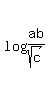 log%28ab%2Fsqrt%28c%29%29