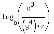 log%28b%2C%28%28x%5E3%29%2F%28y%5E4%29z%29%29