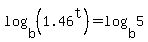 log%28b%2C%281.46%5Et%29%29=log%28b%2C5%29