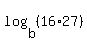 log%28b%2C%2816%2A27%29%29